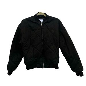 Aritiza TNA Black Quilted Bomber Jacket 2XS